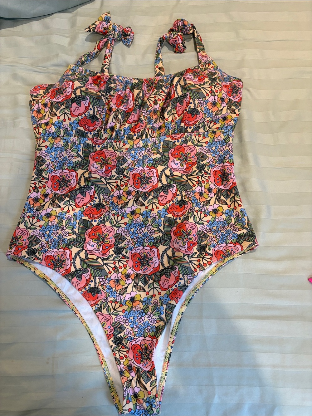 Source Unknown Pink Floral One-Piece Swimsuit